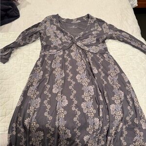 Patagonia Gray Long Sleeve Wrap Sundress